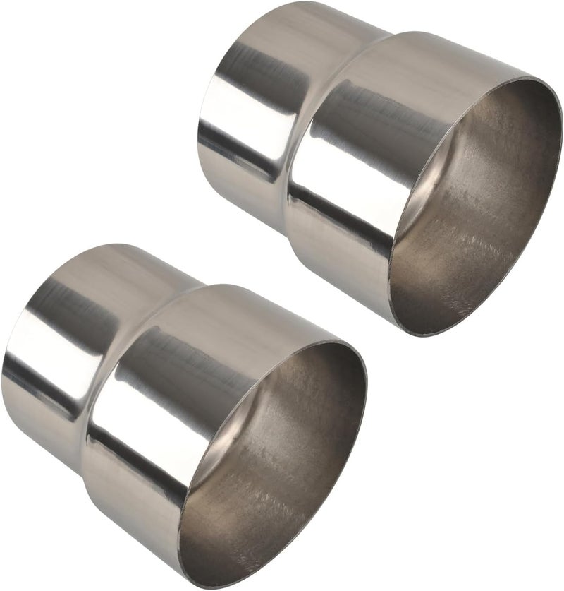SSN Exhaust Pipe Reducer Component Adapter 3.5 Inch OD to 4.0 Inch OD Polished 304 Stainless Steel Universal OD 3.5" to OD 4.0" Exhaust Pipe Reducer Adapter 4 Inch Length-Pair 2Pcs - Image 1